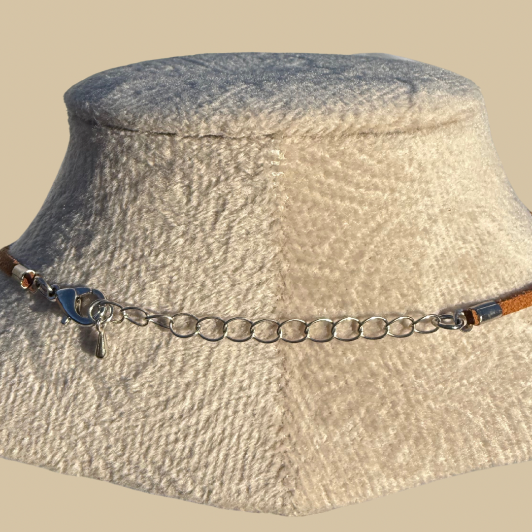 Ammonite Necklace with Leather Cord