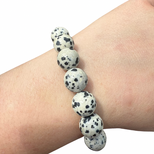Dalmatian Stone (Jasper) stretchy bracelet