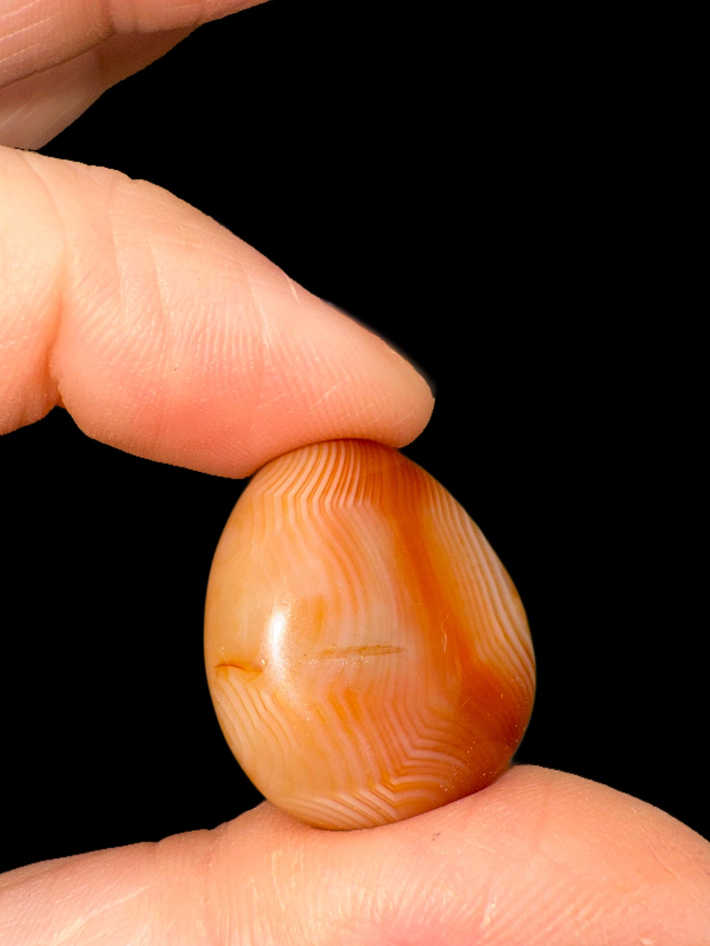 “Once in a Thousand Layers” small carnelian tumble